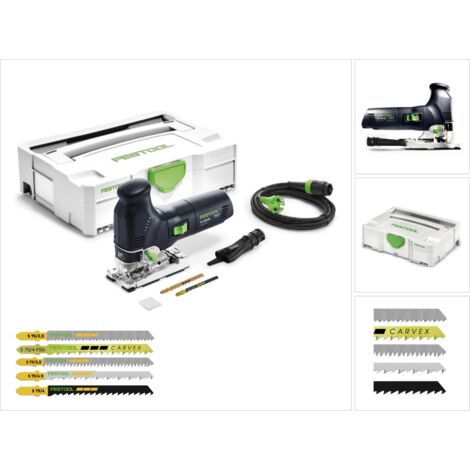 Festool PS 300 EQ-PLUS Scie sauteuse sans fil 720W 120mm + Coffret de transport ( 561445 ) + 27x Lames de scie sauteuse