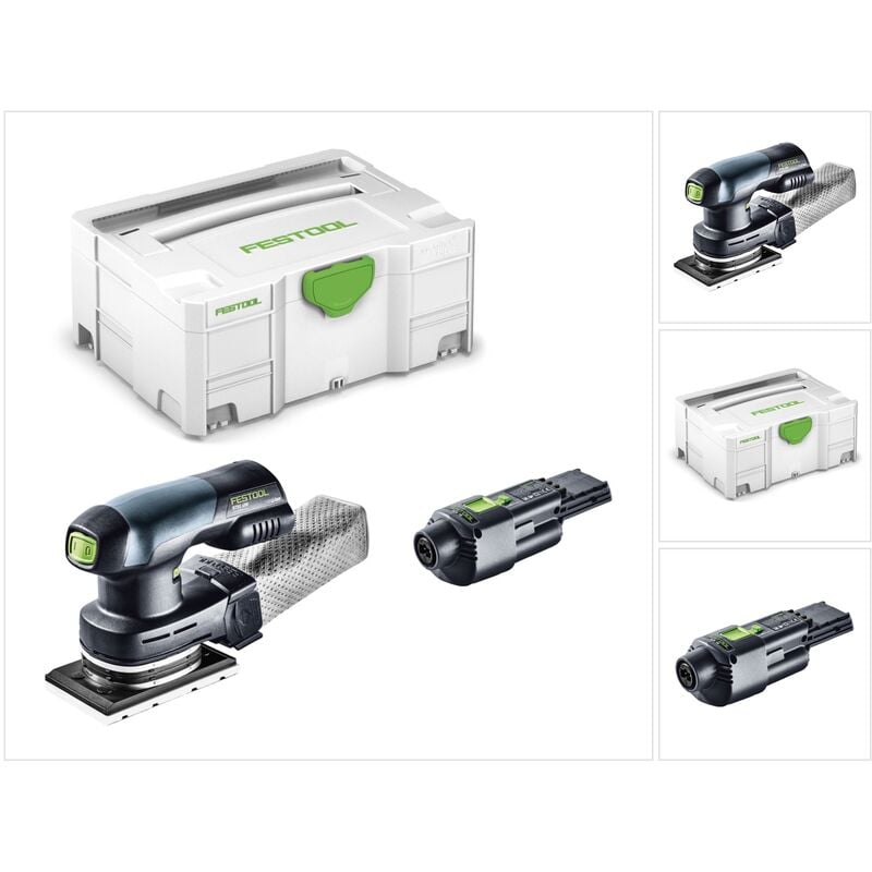 Rtsc 400 18V Ponceuse vibrante hybride sans fil ou secteur avec boîtier Systainer + Adaptateur secteur aca 220-240/18V Ergo - Festool