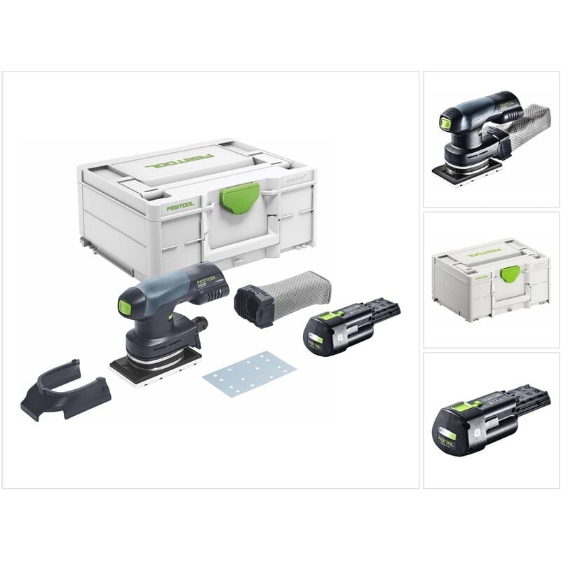 Rtsc 400-Basic Batterie Ponceuse vibrante 18 v 80 x 130 mm Brushless + 1x batterie 3,0 Ah + Systainer - sans kit de chargement - Festool