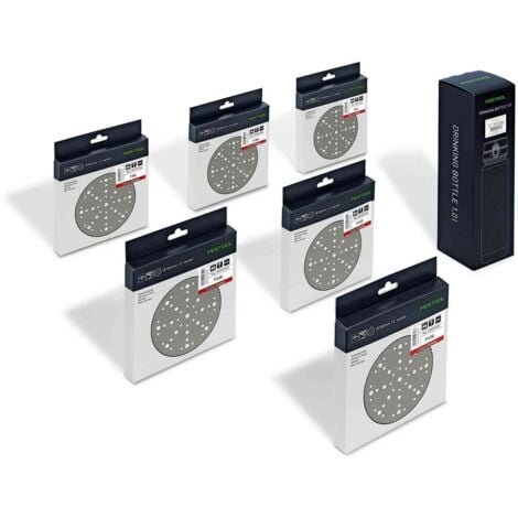Festool Schleifscheiben-Set Granat STF D150/48 GR-Set P inkl. Trinkflasche