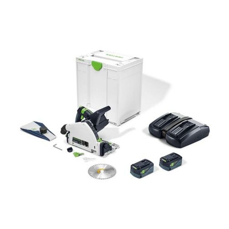 Scie plongeante Festool tsc 55 5.0 kebi-plus/xl - 2 batteries 18V 5.0Ah + lame de scie ø 160 mm - 577342