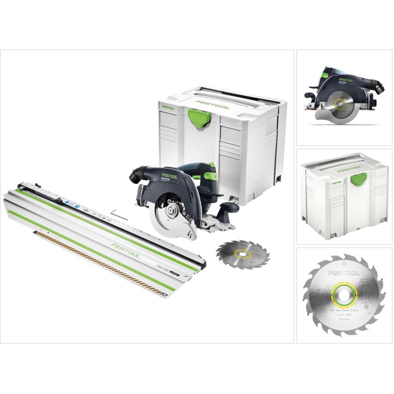 Hkc 55 Li 5,2 EBI-Set-SCA-FSK 420 Sega circolare a batteria 18V in valigetta Systainer + 1x Binario di guida fsk 420 ( 575739 ) - senza batterie,