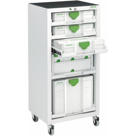Festool – Servante roulante avec 5 tiroirs extractibles – Dimensions 400x500x1100mm – Charge maximale élevée – 491922