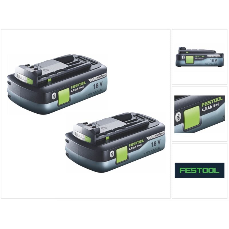 Festool - hpc-asi HighPower Set de batterie 4,0Ah 18V Bluetooth avec technologie Airstream, 2 pcs. (205034)