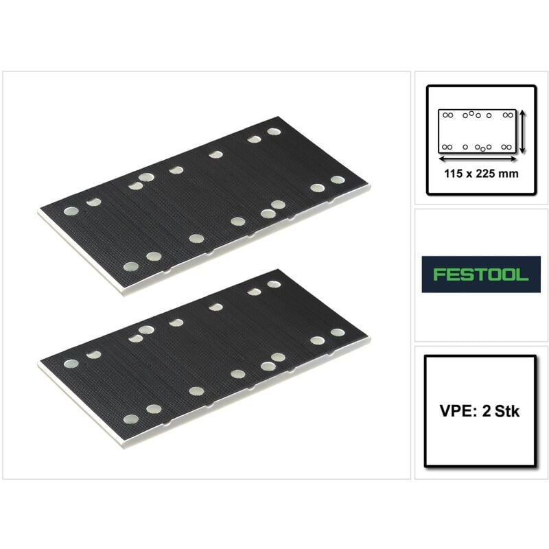 Ssh stf 115x225/10 Patin de ponçage, pour ponceuses à bande rs 200, Rs 2, rs 100, rs 1 - 2 pcs. (2x 483679) - Festool