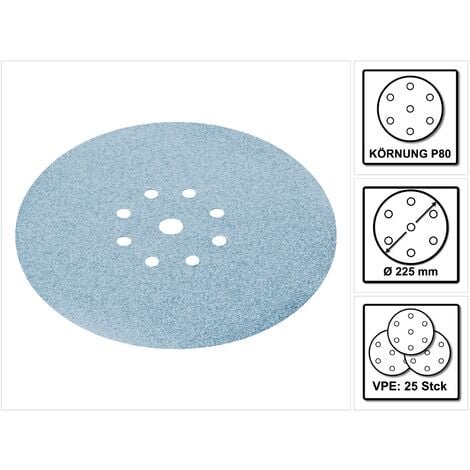 Festool STF D225/8 Disques abrasifs grenat 225 mm pour PLANEX P80 GR / 25 pièces ( 499636 )