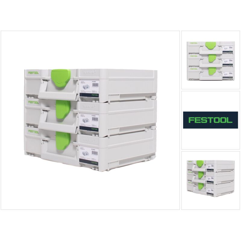 Festool - SYS3 m 112 Set de Coffrets Systainer 396 x 296 x 112 mm - 7,7 l (3x 204840)