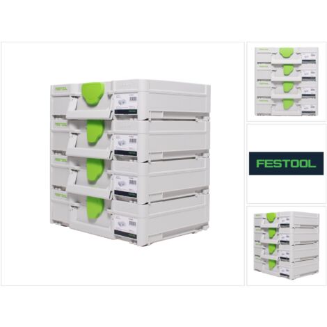 Festool SYS3 M 112 Set de coffrets Systainer 396 x 296 x 112 mm - 7,7 l (4x 204840)