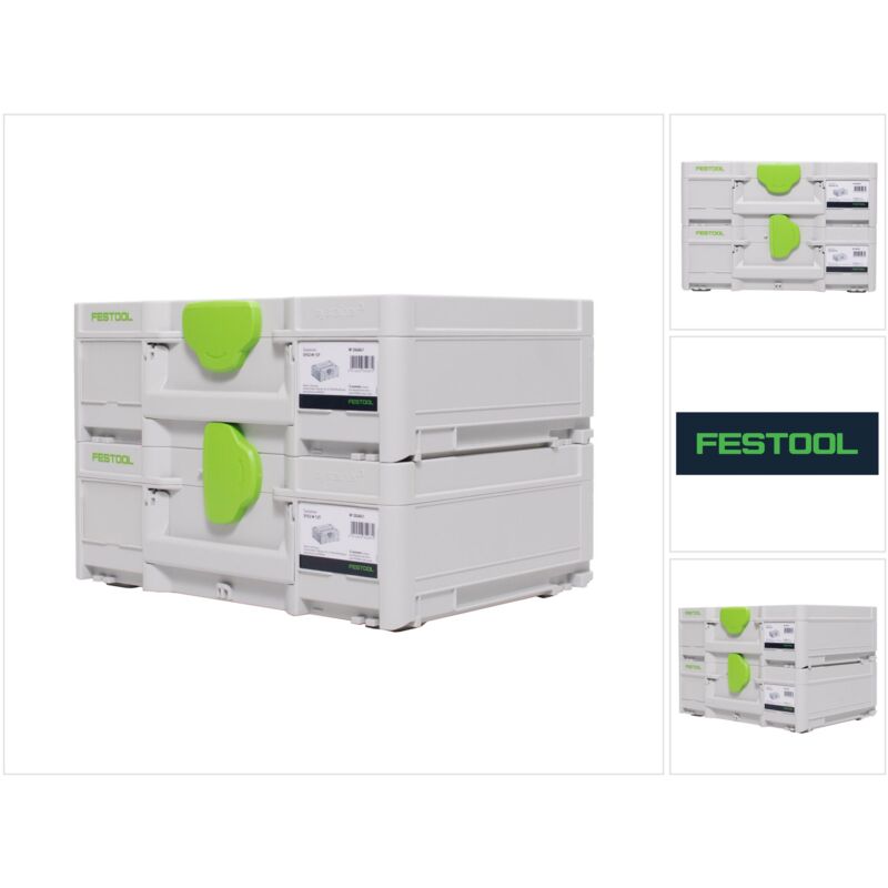 Festool - SYS3 m 137 Set de Coffrets Systainer 396 x 296 x 137 mm - 10,4 l (2x 204841)