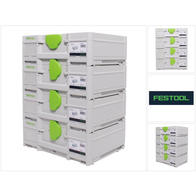 SYS3 m 137 Set de coffrets Systainer 396 x 296 x 137 mm - 10,4 l (4x 204841) - Festool