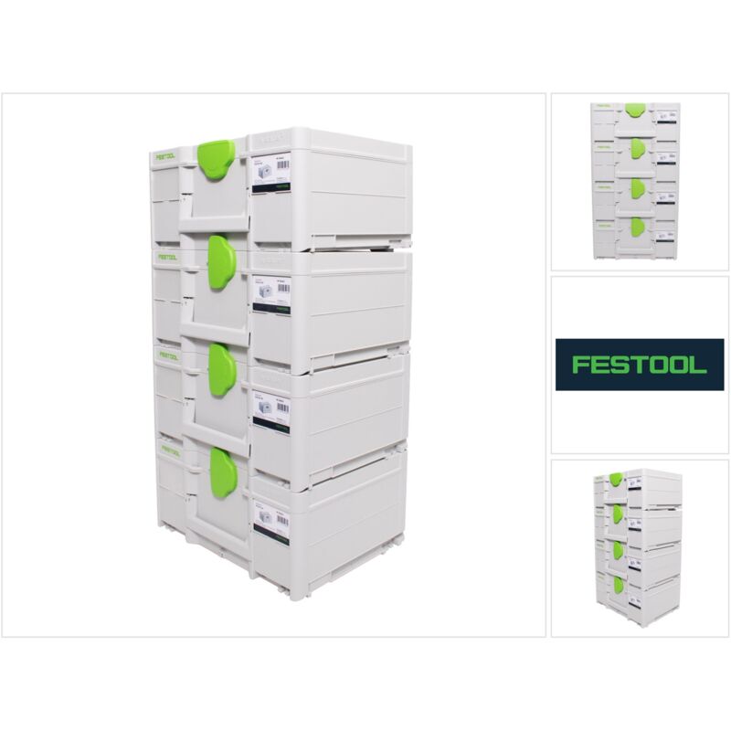 SYS3 m 187 Set de coffrets Systainer 396 x 296 x 187 mm - 15,9 l (4x 204842) - Festool