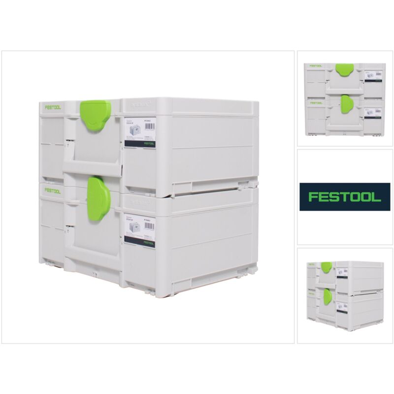 Festool - SYS3 m 187 Set de Coffrets Systainer 396 x 296 x 187mm - 15,9 l (2x 204842)