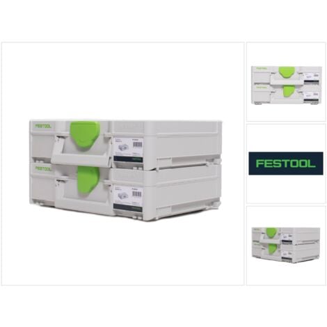 Festool Systainer Set 2x SYS3 M 112 ( 2x 204840 ) 7,7 Liter 396x296x112mm Werkzeugkoffer koppelbar