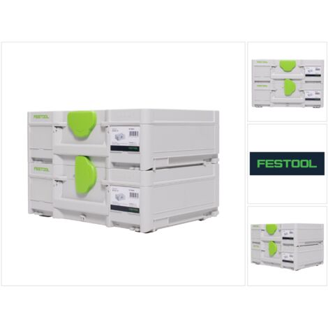 Festool Systainer Set 2x SYS3 M 137 ( 2x 204841 ) 10,4 Liter 396x296x137mm Werkzeugkoffer koppelbar