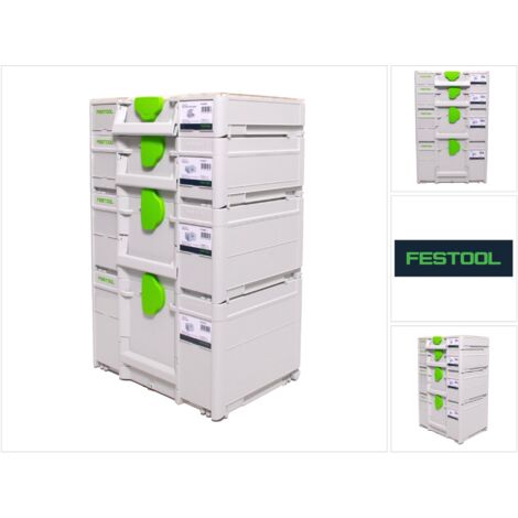 Festool Systainer Set SYS3 M 237 ( 204843 ) + SYS3 M 187 ( 204842 ) + SYS3 M 137 ( 204841 ) + SYS3 ORG M 89 Organizer ( 204853 ) koppelbar