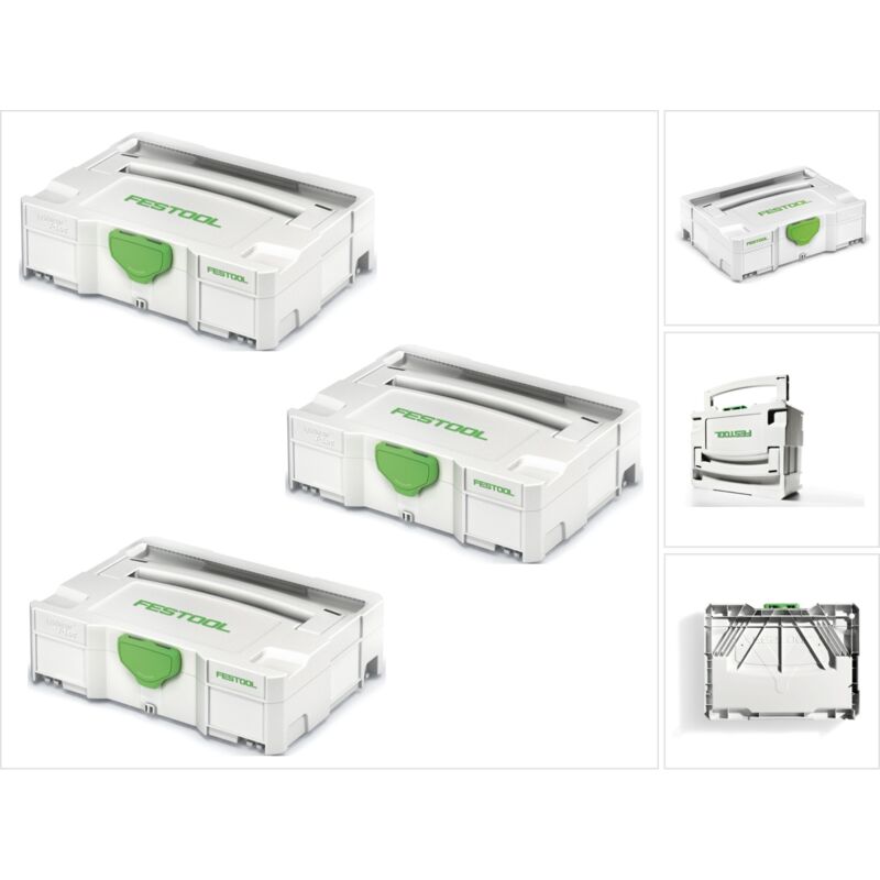 Systainer t-loc sys 1 tl 3x Coffrets à outils - Gris clair - Combinables (497563) - Festool