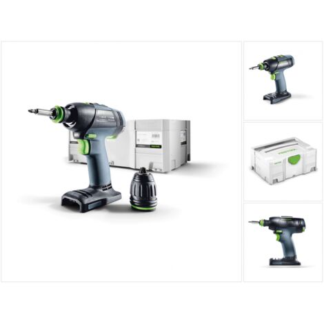 Festool T 18+3 Li-Basic Perceuse-visseuse sans fil + Coffret de transport Systainer - sans Batterie ni Chargeur ( 574763 )