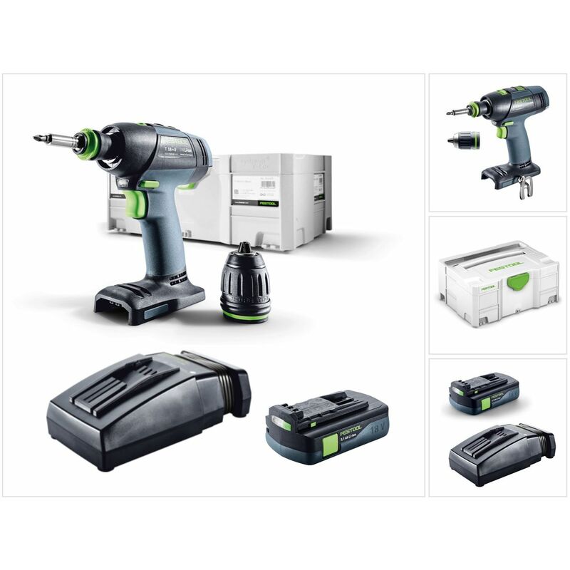 

Festool - T 18+3 Li-Basic Taladro atornillador a batería en Systainer ( 574763 ) + 1x Batería BP 18 Li 3,1 C ( 201789 ) + Cargador TCL 6 ( 201135 )