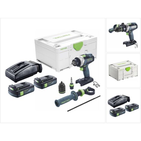 Festool TDC 18/4 I-Basic taladro atornillador a batería 18 V 75 Nm sin escobillas + 2x batería recargable 3,0 Ah + cargador + systainer