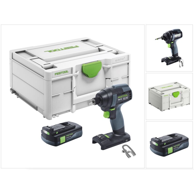 Image of Tid 18-Basic 18 v 180 Nm 1/4'' a percussione a batteria + 1x batteria 3,0 Ah + Systainer - senza caricabatterie - Festool