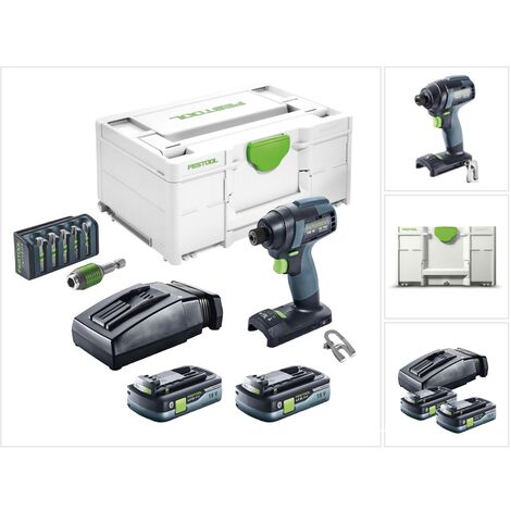 Festool TID 18 HPC 4,0 I-Plus Akku Schlagschrauber 18 V 180 Nm 1/4 ( 576482 ) + 2x Akku 4,0 Ah + Ladegerät + 6 tlg. Bitset + Systainer