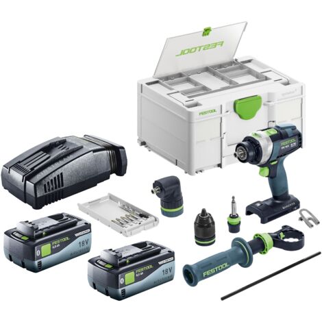 Festool TPC 18/4 I-Basic-Set Akku Schlagbohrschrauber 18 V 75 Nm Brushless + 2x Akku 8,0 Ah + Schnellladegerät + Systainer
