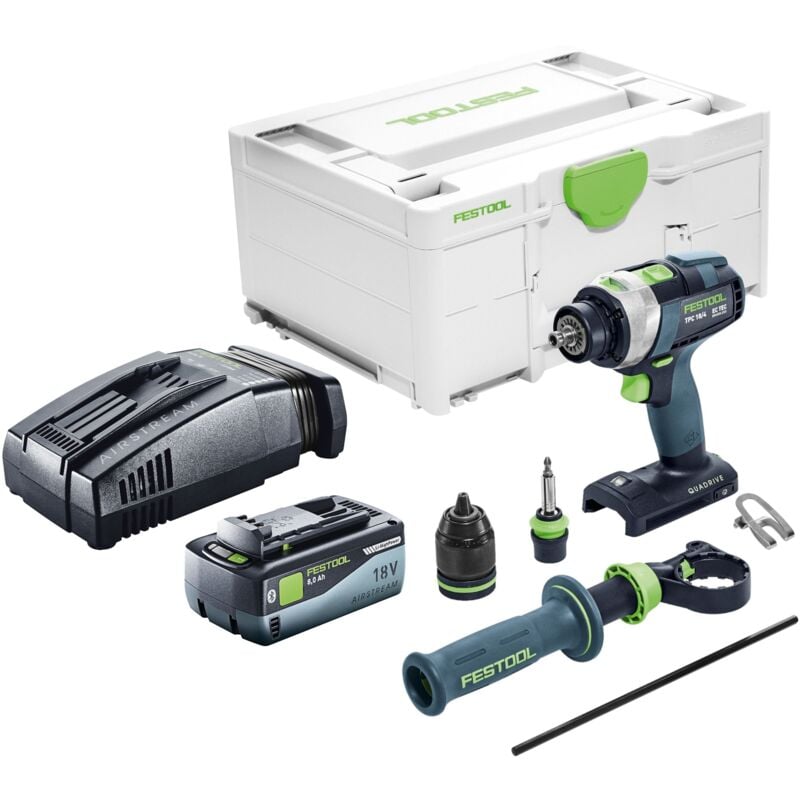 Festool TPC 18/4 I-Basic Perceuse-visseuse à percussion sans fil 18 V 75 Nm + 1x batterie 8,0 Ah + chargeur rapide + Systainer