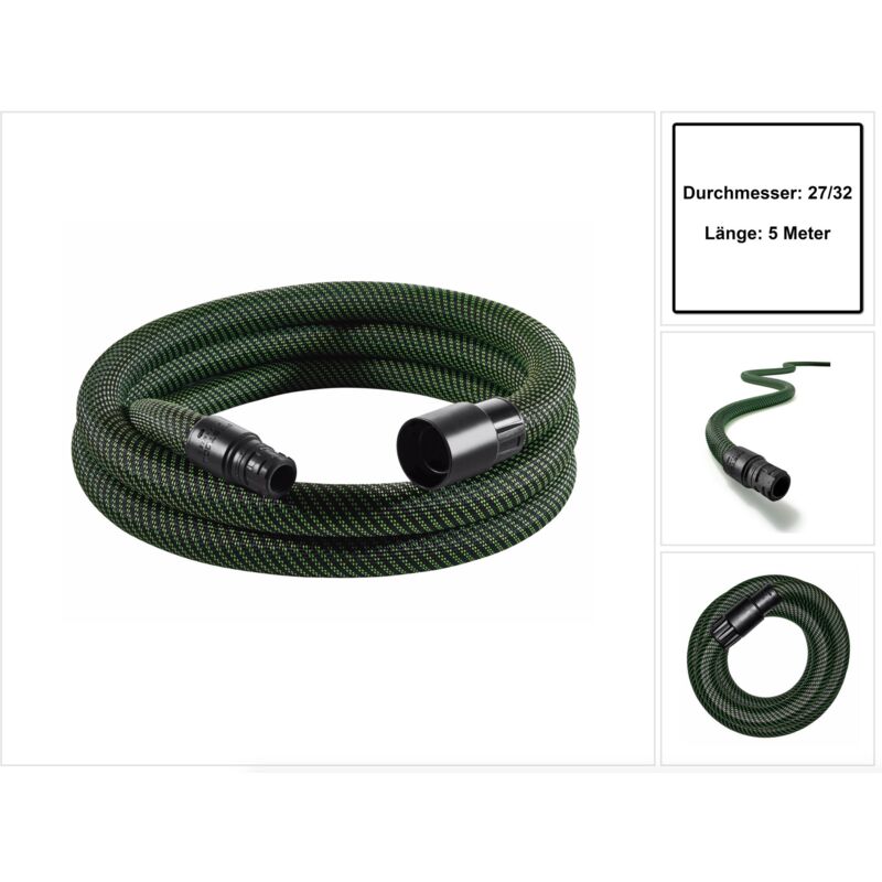 D27/32x5m-AS/CTR Tuyau d'aspiration conique ( 204922 ) pour appareil ct 26/36/48 ct mini ct midi - Festool