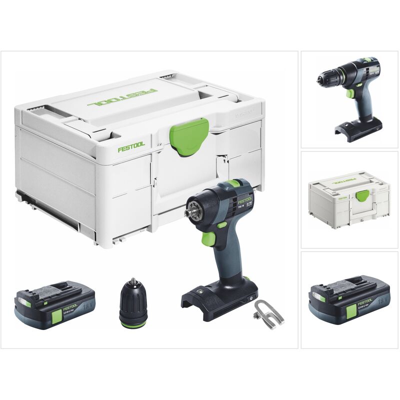 Festool TXS 18-Basic Perceuse-visseuse sans fil 18 V 40 Nm Brushless + 1x batterie 3,0 Ah + Systainer - sans chargeur