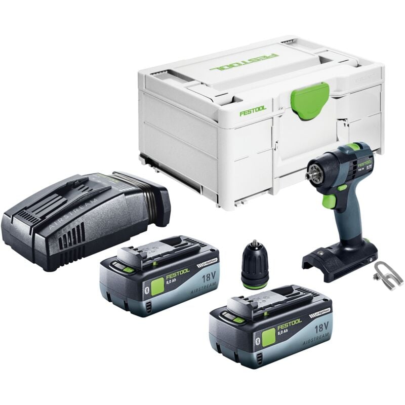 Txs 18-Basic Perceuse-visseuse sans fil 18 v 40 Nm Brushless + 2x batterie 8,0 Ah + chargeur rapide + Systainer - Festool