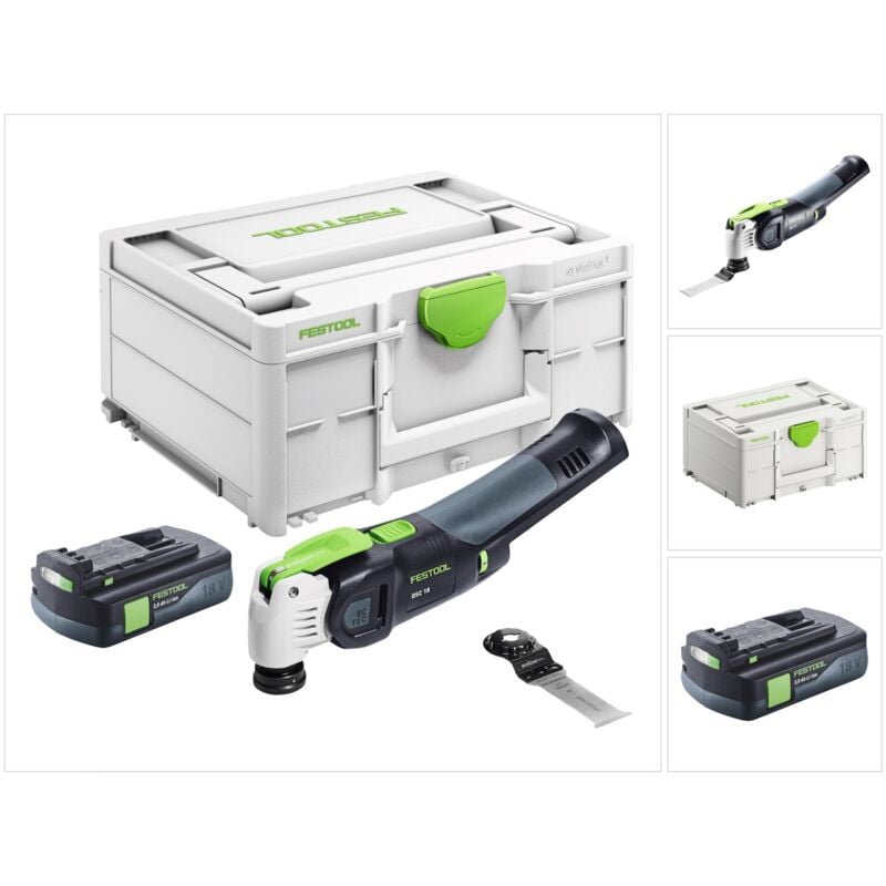 Festool VECTURO OSC 18 E-Basic Oscillateur sans fil 18 V Starlock Max Brushless + 1x batterie 3,0 Ah + Systainer - sans chargeur