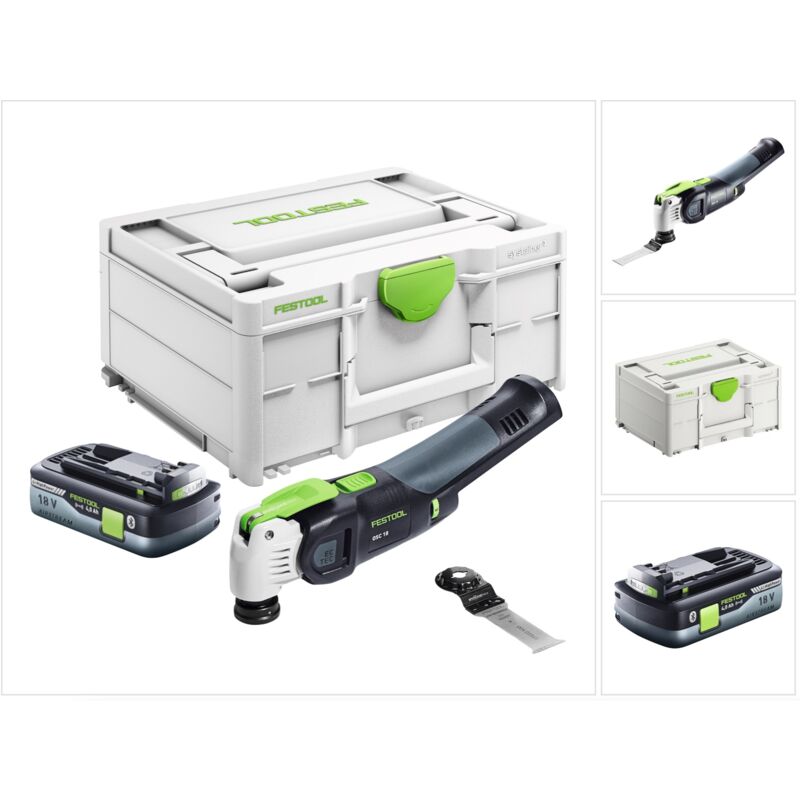 Vecturo osc 18 E-Basic Oscillateur sans fil 18 v Starlock Max Brushless + 1x batterie 4,0 Ah + Systainer - sans chargeur - Festool