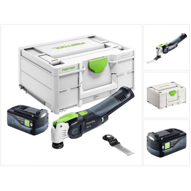 Vecturo osc 18 E-Basic Oscillateur sans fil 18 v Starlock Max Brushless + 1x batterie 5,0 Ah + Systainer - sans chargeur - Festool