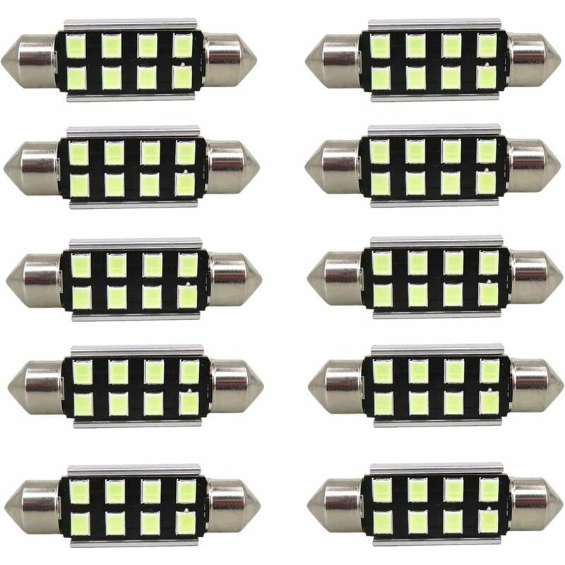 Ersandy - Festoon Ampoules led 31 mm 2835 smd Très Lumineuses Blanc Bleu Glacier Remplacement pour Lumière led de Voiture Plafonnier Liseuse de Carte