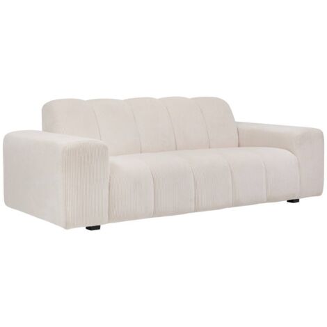 Feststehendes Sofa Palma 3-Sitzer 212x97 cm Elfenbein - Atmosphera créateur d'intérieur