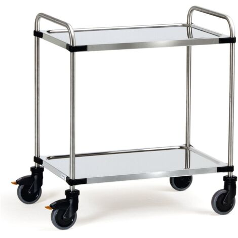 fetra Edelstahlwagen, Ladefläche 1000 x 600 mm, 2 Böden