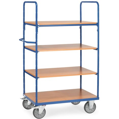 fetra Etagenwagen, Ladefläche 1000 x 600 mm, 1169 x 609 x 1800 mm (LxBxH), 1 fester und 3 lose Böden