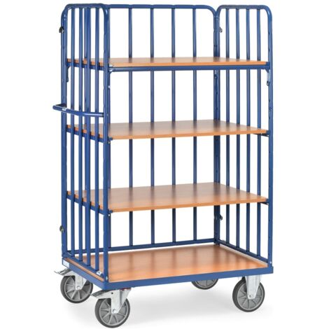 Fetra Etagenwagen mit 4 Böden,Längswand und Streben 1000x600mm