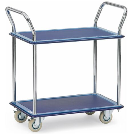 fetra Ganzstahlwagen, Ladefläche 740 x 480 mm, mit 2 Plattformen aus Stahlblech
