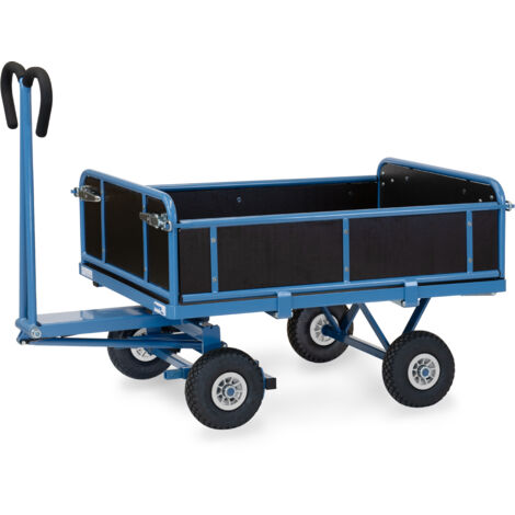 Fetra Handpritschenwagen mit Bordwänden, Luft-Bereifung 1200x800 mm