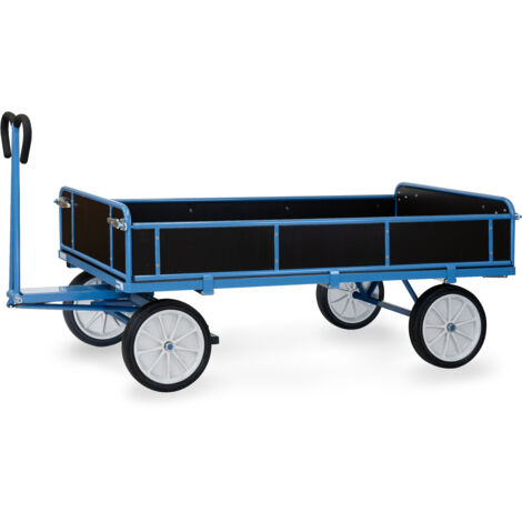Fetra Handpritschenwagen mit Bordwänden, mit Vollgummi-Bereifung 2000x1000 mm