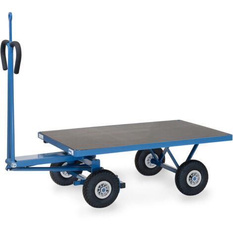 Fetra Handpritschenwagen mit Plattform 1200x800mm mit Zuglöse an der Deichsel Luft-Bereifung 260x85mm