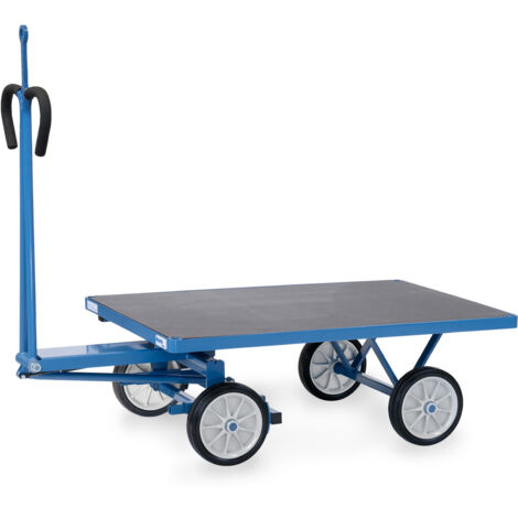 Fetra Handpritschenwagen mit Plattform 1200x800mm Zugöse an der Deichsel Vollgummi-Bereifung 250x60mm