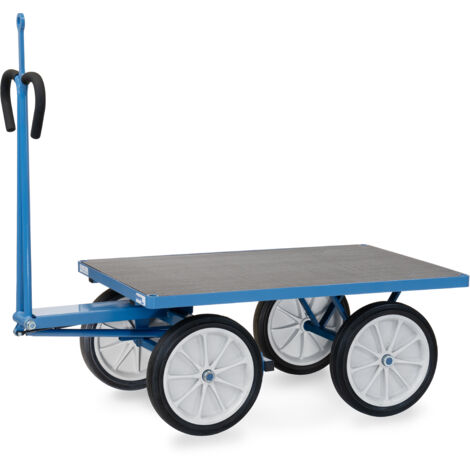 Fetra Handpritschenwagen mit Plattform 1200x800mm Zugöse an der Deichsel Vollgummi-Bereifung 400x80mm