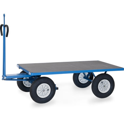 Fetra Handpritschenwagen mit Plattform, Zugöse an der Deichsel Luft-Bereifung 1600x900 mm
