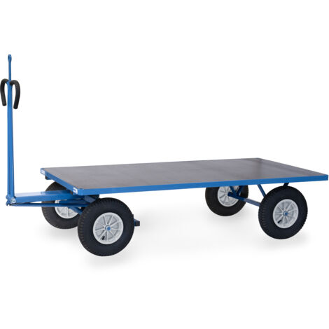 Fetra Handpritschenwagen mit Plattform, Zugöse an der Deichsel Luft-Bereifung 2000x1000 mm