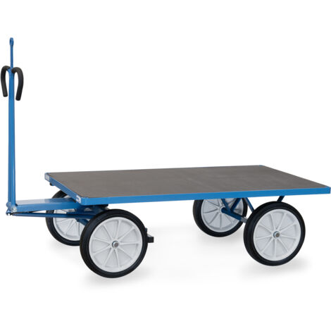 Fetra Handpritschenwagen mit Plattform, Zugöse an der Deichsel mit Vollgummi-Bereifung 1600x900 mm