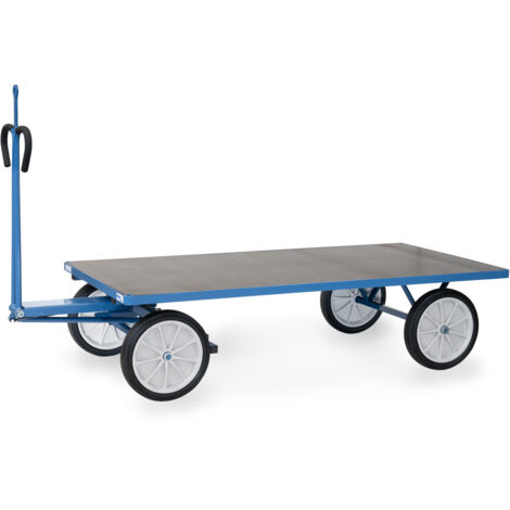 Fetra Handpritschenwagen mit Plattform, Zugöse an der Deichsel mit Vollgummi-Bereifung 2000x1000 mm