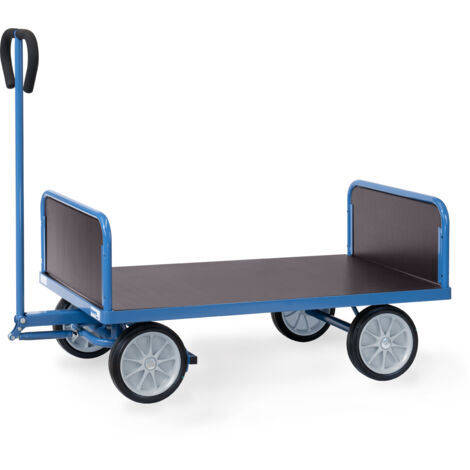 Fetra Handwagen mit 2 Stirnwänden Vollgummibereifung, 1200x700 mm Ladefläche