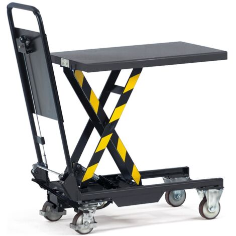 fetra Hubtischwagen, Ladefläche 700 x 450 mm, 150 kg, Hubbereich 265 - 755 mm